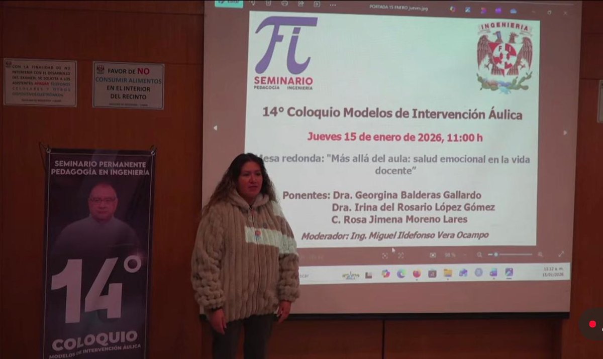 FIUNAM_MX's tweet photo. Tercera sesión del 14o Coloquio de Intervención Áulica, organizado por el Seminario permanente Pedagogía en Ingeniería, con la mesa redonda "Más allá del aula: salud emocional en la vida docente".
En vivo, vía YouTube
▶️ https://t.co/E7ZzKXUFbW https://t.co/INUtpx10aR