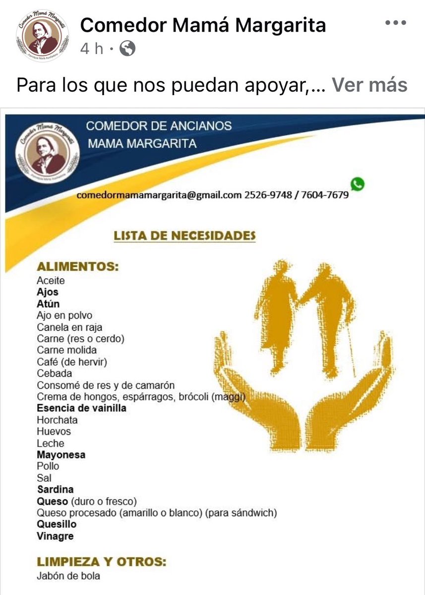 LaFaSv's tweet photo. El comedor de adultos y adultas mayores “Mamá Margarita”, ahí por Don Rua, solicita apoyo con donaciones para su funcionamiento.  

Aquí les dejo la info ℹ️ https://t.co/N4Z93MrDz8