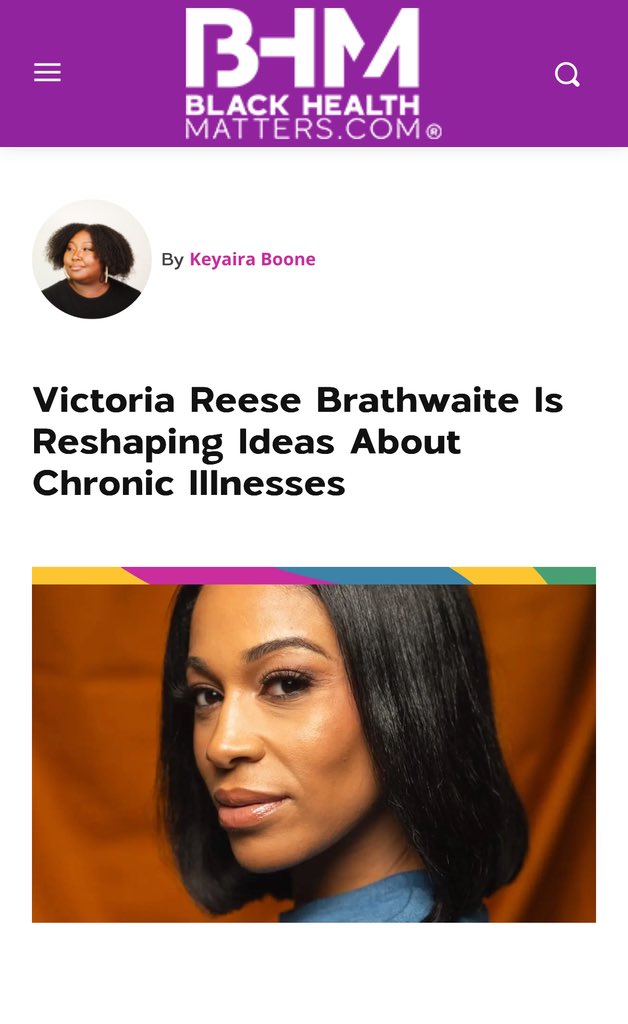 GoodGirlPR's tweet image. Clients Wins 🏆: Victoria Reese Brathwaite Is Reshaping Ideas About Chronic Illnesses: blackhealthmatters.com/victoria-reese… #publicist #publicrelations