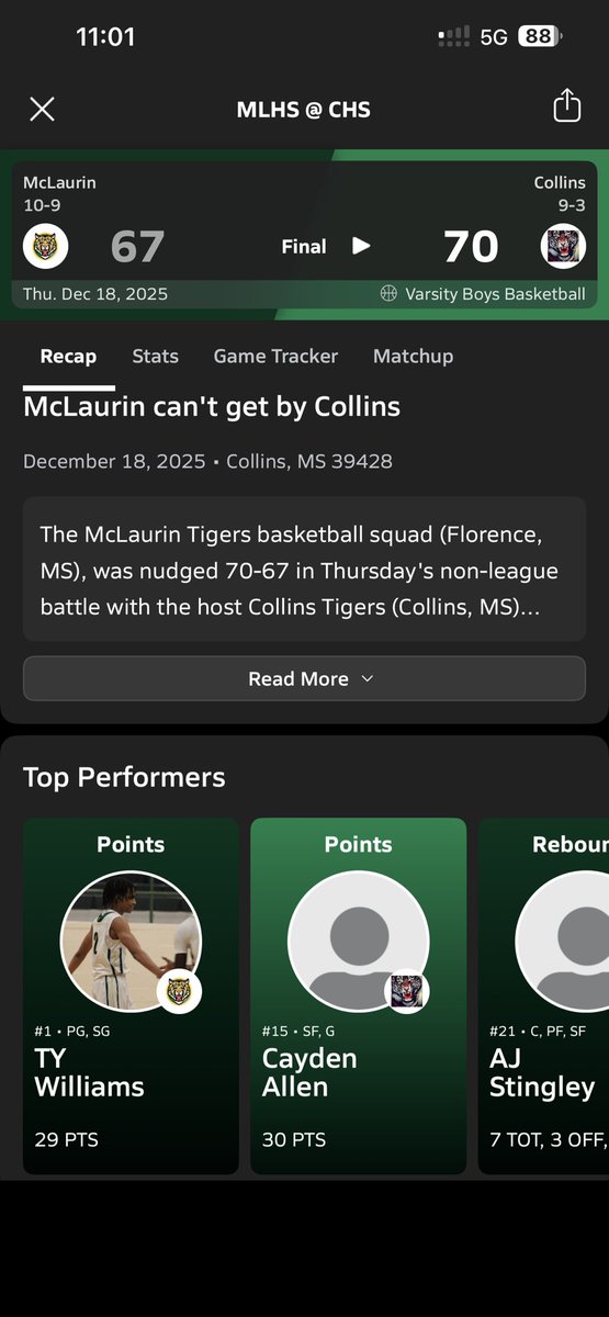 CaydenJA1's tweet photo. 30 points From McLaurin game https://t.co/VfFCOr0QlM