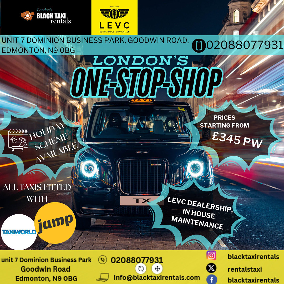 🔥 FIRST WEEK FREE for all new drivers! 🔥
💷 £250 referral fee when you bring a friend
✈️Up to 4 weeks free T&amp;c’s apply 
🔧 full breakdown and recovery service available 
🚖 Rent a London taxi with BTR North Circular
Limited time—jump in now and start earning!