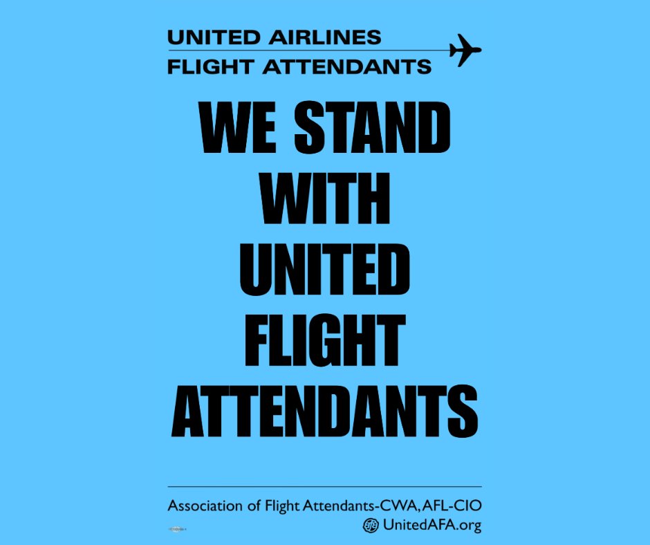 UnitedPilots's tweet image. United ALPA pilots stand in solidarity with United flight attendants today and every day. Thank you to the United pilots who joined our colleagues on the picket line as flight attendants strive for a fair contract.