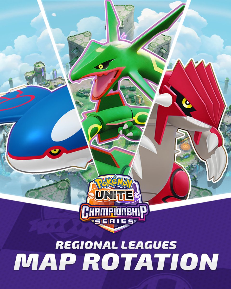 Kyogre, Groudon &amp; Rayquaza will all appear in Regional Leagues Weeks 1-5!

Game 1: Map set weekly ➡️ Kyogre, Groudon, Rayquaza, Kyogre, Groudon in that order, with random side selection.

Games 2 &amp; 3: Previous game’s losers can choose either Map or side, winners select the other.