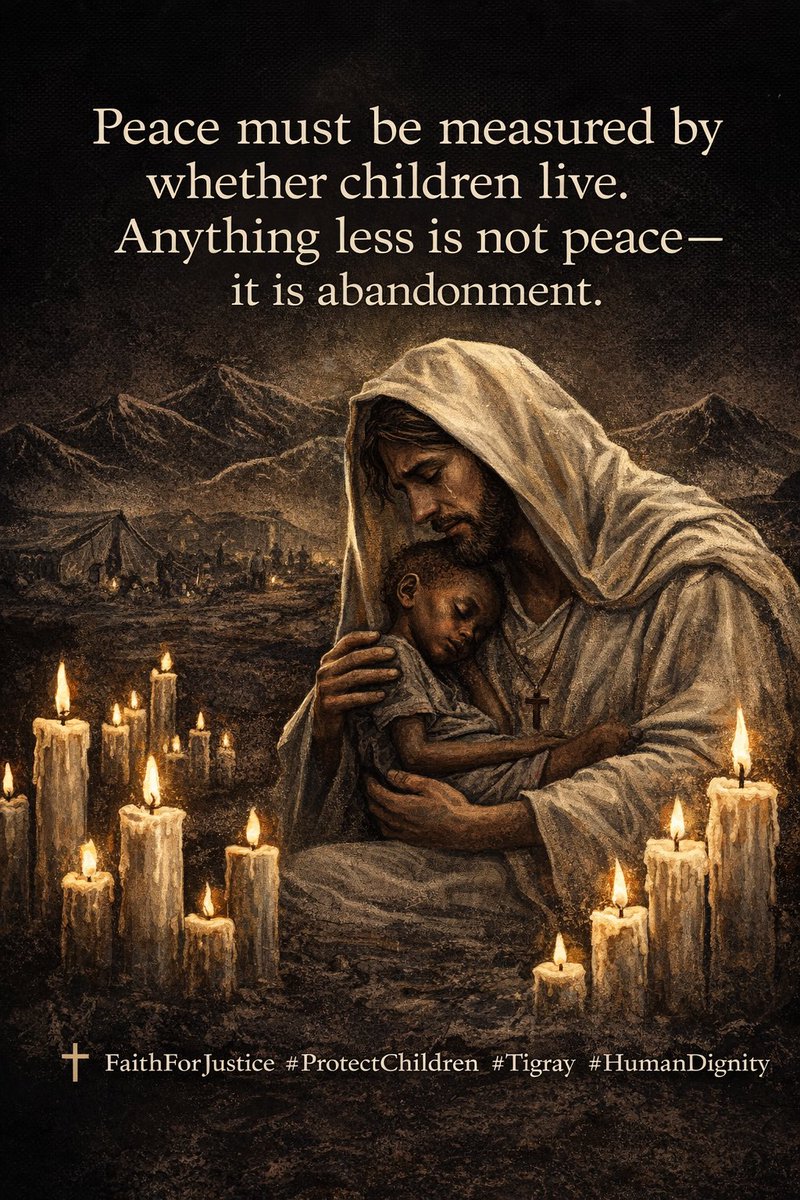 AbeSalat2025's tweet photo. 2/
In Tigray, especially in IDP sites like Hitsats, children are not dying from bullets—but from hunger, disease, and abandonment.
Silence of guns without protection of life is a moral failure.
@Pontifex @VaticanNews @EWTNVatican
#FaithForJustice #PeaceWithJustice https://t.co/C7qodalEjR