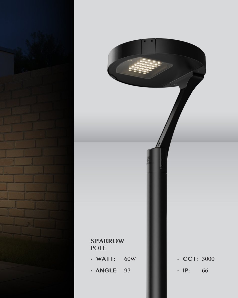 نقدم لكم سبارو عمود الإنارة الأحدث 
تصميم عصري أنيق بدون براغي، ينسجم مع جميع البيئات الخارجية.
• ارتفاعات 3 و4 أمتار مع إمكانية التخصيص
• سهل التركيب والصيانة
• إضاءة متماثلة أو غير متماثلة
• مناسب للحدائق والمجمعات السكنية والمناطق الحضرية
• حماية IP66 مع درايفر مدمج