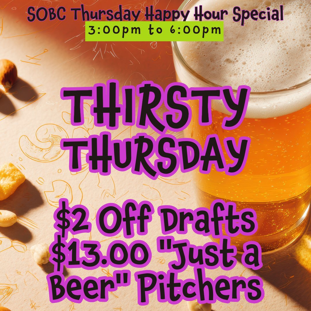 Octopusbrewing's tweet photo. Thirsty Thursday vibes 🍺

Kick off your night with $2 off drafts and $13 pitchers from 3-6 PM at Spotted Octopus Brewing Co.! Pre-game for Trivia and make it a night to remember. See you there!

#ThirstyThursday #HappyHourSpecials #SpottedOctopusBrewing #RochesterNY #ROC https://t.co/6FazIkMpJt