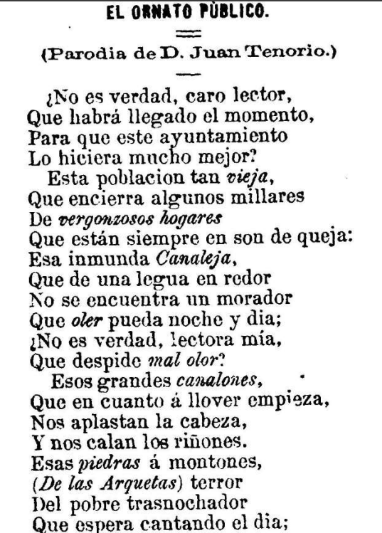 PaterTwitorum's tweet photo. EL MOSCARDÓN.- Segovia, 3 de junio de 1877. "El ornato público". @segovianismo @SEGOMADRID https://t.co/H94vpsLckR