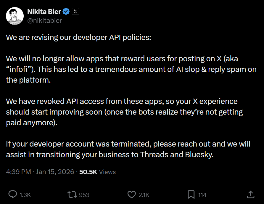 eMRight2's tweet image. Now atleast the tl will be more clean with less AI bs