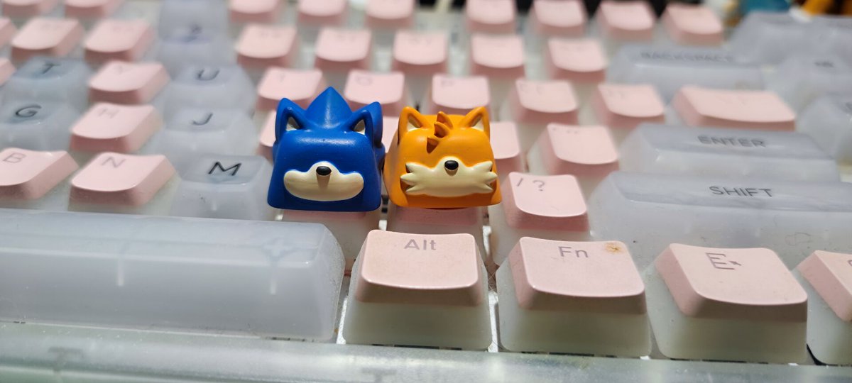 StarDreamSOS's tweet image. #塔尔斯 #テイルス #ソニテイ #SonicTheHedgehog #tails #Sontails  
My new keycap.
They are a perfect match. 
( • ̀ω•́ )✧