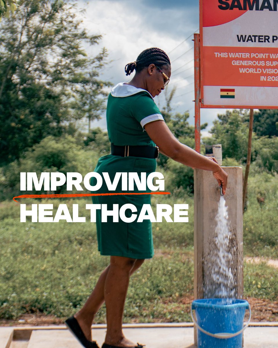 WorldVision's tweet image. Hope and opportunity are flowing.
Residents in Kwahu Afram Plains now have access to safe, reliable water thanks to four new mechanised systems. This life-changing initiative is improving healthcare, boosting school attendance, and empowering women to grow their businesses. 🚰
