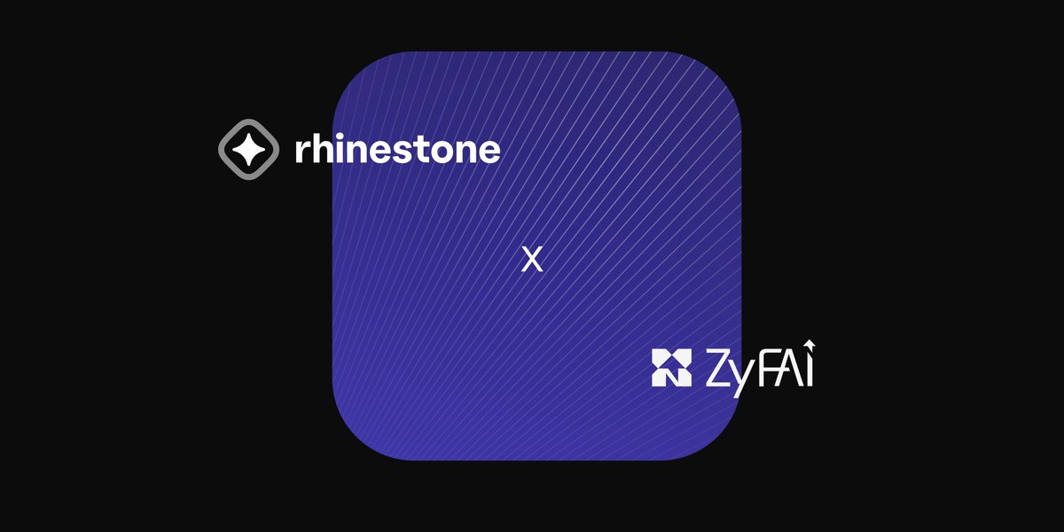 Learn how <a href="/ZyfAI_/">Zyfai</a>  utilizes Rhinestone to build a secure yield agent that co-pilots users’ wallets with session keys and instantly rebalances vault positions across chains with Rhinestone intents.

- $1.36B+ in vault rebalancing
- Over 15.4% APY
- Saved over 9 months dev time