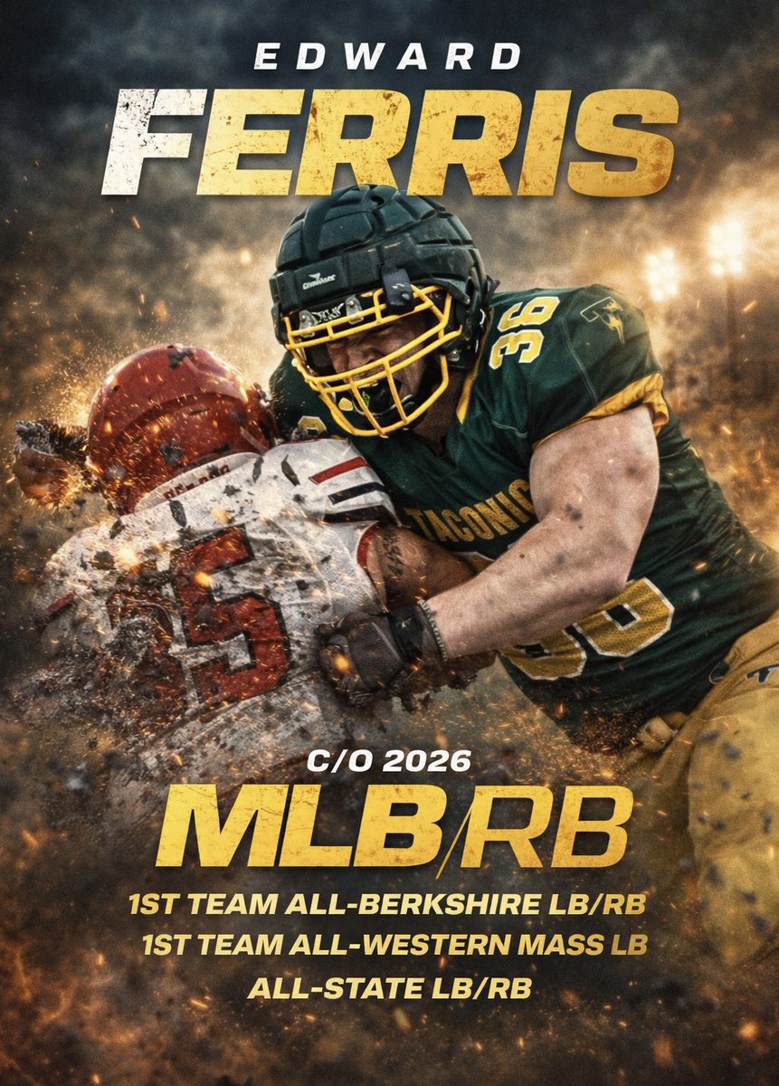 CoachTannerJr's tweet photo. Congratulations to Edward Ferris and Benjamin Sykes for making the All-State team.

Edward Ferris LB/RB 
C/O 2026
97 carries 692 yards 16 TD
53 tackles 11 TFLs 3 sacks 1 FF

Benjamin Sykes CB
C/O 2027
23 tackles 3 ints 8 PBUs 3 TFLs https://t.co/oXQzdS9G4N