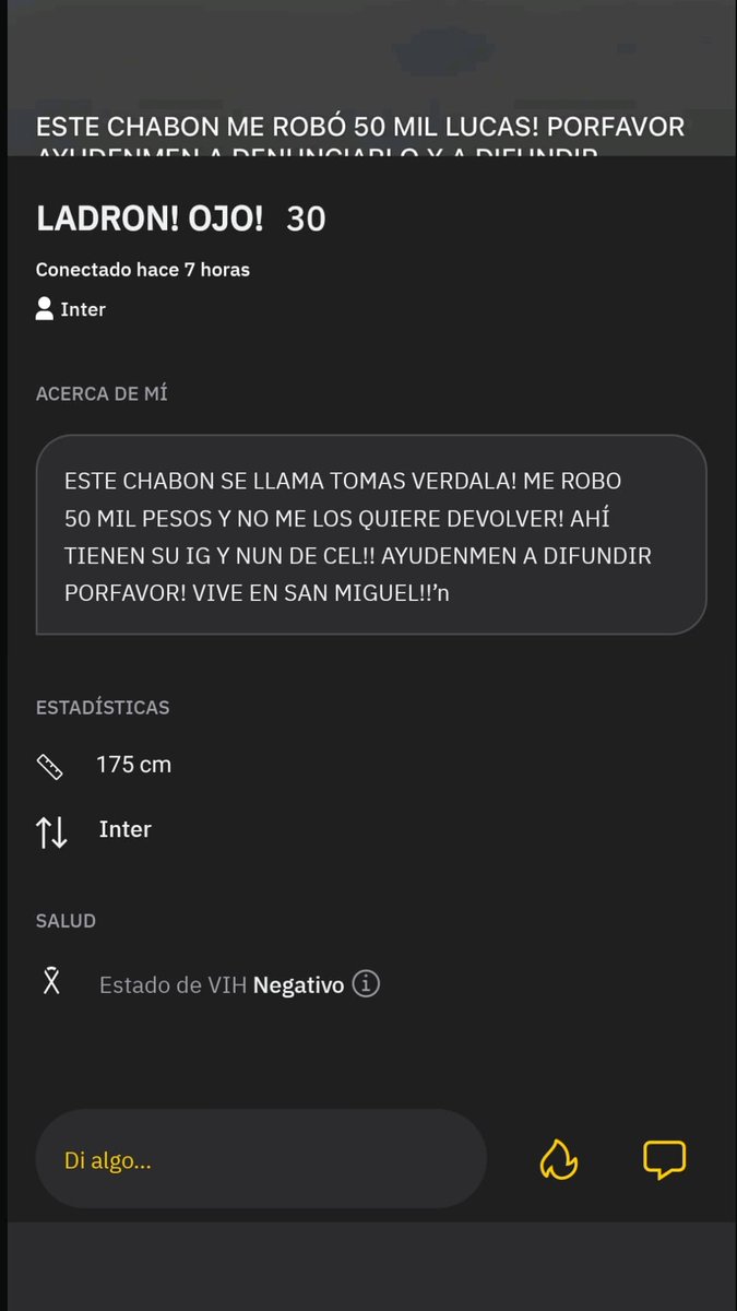 tomVerdalaestaf's tweet photo. este pibe viene cagando gente hace rato jaj tomas verdala estafador le robo a uno en grindr https://t.co/pTYboOgjs5