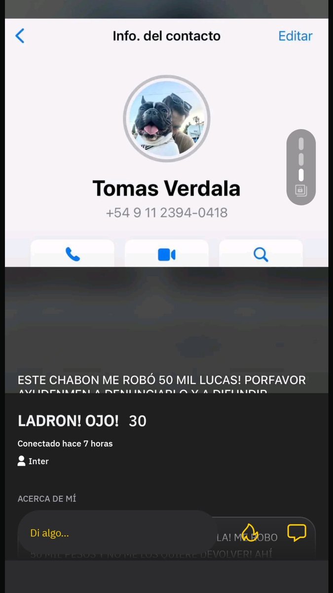 tomVerdalaestaf's tweet photo. este pibe viene cagando gente hace rato jaj tomas verdala estafador le robo a uno en grindr https://t.co/pTYboOgjs5