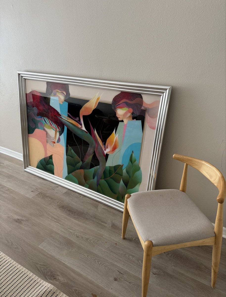 cornileac's tweet photo. I own a large original Ned Moulton painting
Reverse acrylic on plexiglass, signed ©1985
Art Deco style, 46”x65”

Ideal for hotel lobbies, restaurants, executive spaces, or feature walls.

If you work in hospitality, interior design, or FF&amp;E sourcing, please DM me. https://t.co/VEGWDAh7zz