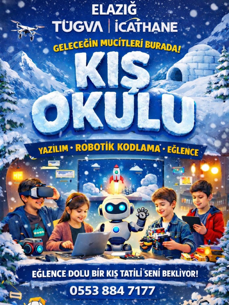 ❄️ Bu kış tatili boş geçmesin!
Kış Okulumuzda çocuklar;
💻 yazılım ve robotik kodlama ile üretmeyi,
🤝 millî ve manevi değerler ile paylaşmayı,
🎮 oyunlar ve etkinlikler ile eğlenmeyi,
🎬 sinevizyon gösterimleri ile keşfetmeyi öğreniyor.

#icathane 
#TÜGVA
#tügvaicathane