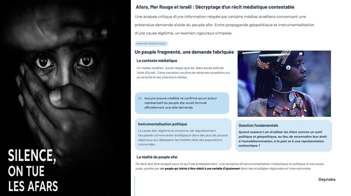 🔥Afars, Mer Rouge et Israël : Décryptage d’un récit médiatique douteux . 🔥