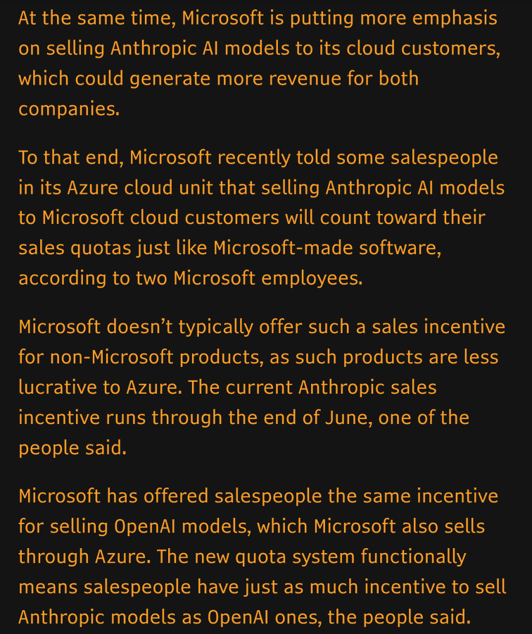 Goldriver2020's tweet image. OpenAI：
はもう終わりだ  

消費者向けAIをGOOGLに奪われて
エンタープライズAIをAnthropicに奪われて
今やMSFTさえAzureクライアントに
Anthropicを推してる