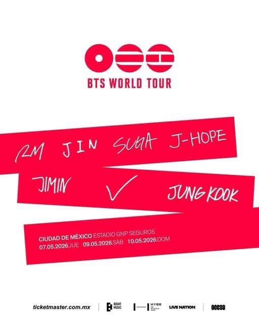 hookmxoficial's tweet photo. #EsOficial BTS en MÉXICO 
 7, 9 y 10 de Mayo.
📅 Fechas: 7, 9 y 10 de mayo de 2026
📍 Sede: Estadio GNP Seguros
🎟 Preventa:  22 de enero de 2026
#VentaGeneral 24 de enero | 9:00 a.m.
💰 Precios: Pendientes
#hookmx #bts #btstour2026 #btsenméxico #army #CDMX #EstadioGNPSeguros https://t.co/CdK88B3nfn