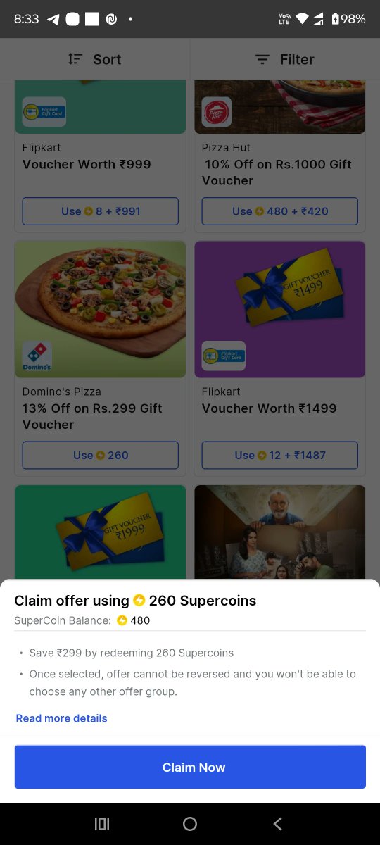 desi_dime's tweet image. Flipkart supercoins big loot: Get Mcdonalds and Domino's voucher free using supercoin

Offer link - ddime.in/hn7q

#supercoins #pizza #dominos