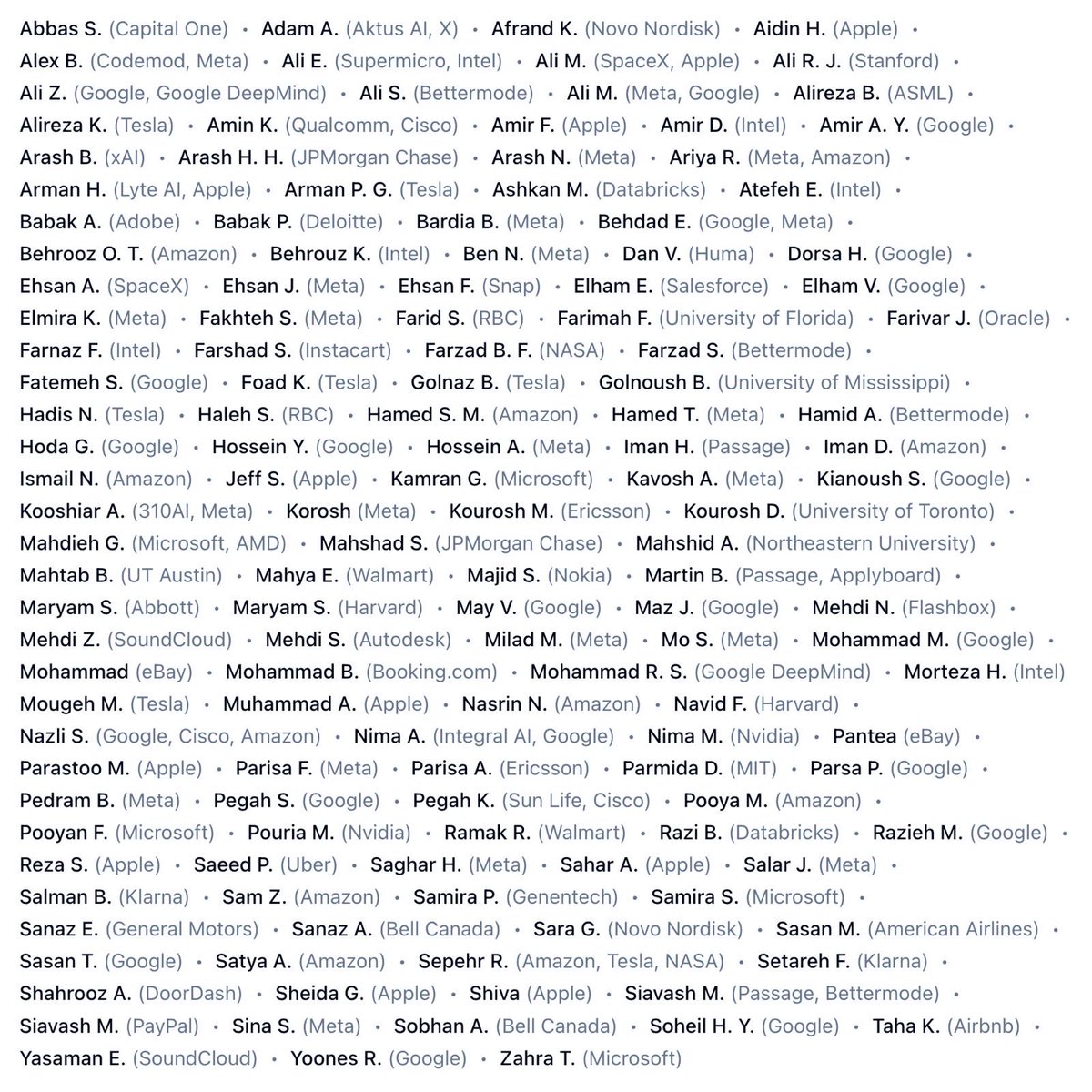 kooshiar's tweet image. 3,400 Iranians in tech call for the end of the Islamic regime, urge urgent US and free world support for protesters, and endorse Reza Pahlavi as a unifying transition leader.

Signed by founders, engineers, investors, and scientists from Google, Meta, Apple, Nvidia, Tesla,…