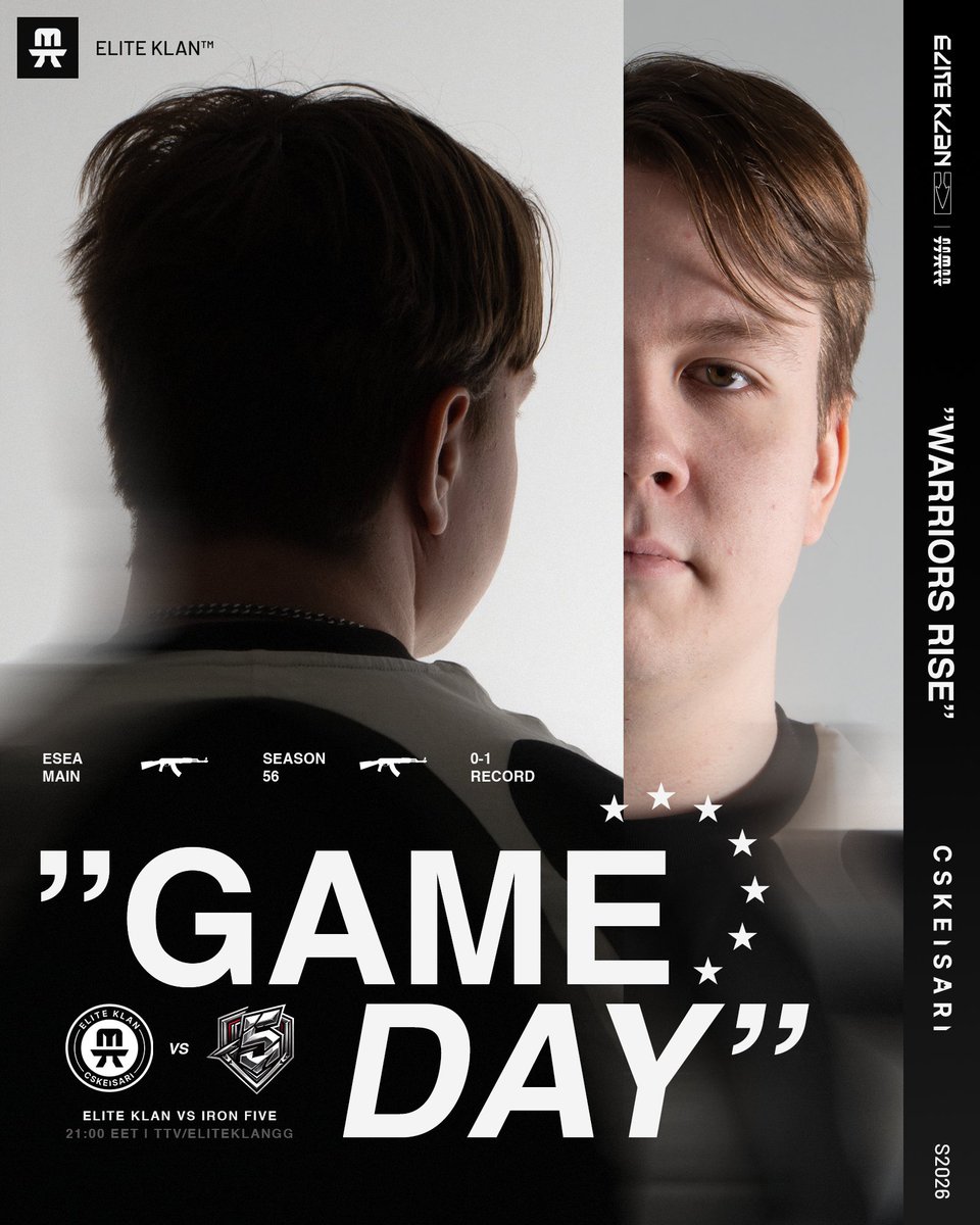 eliteklangg's tweet image. Here we go again ✌️

Game 2 against IronFive at 21:00 EET 🕘

Tune in at ttv/eliteklangg with @wAlysteri 📺