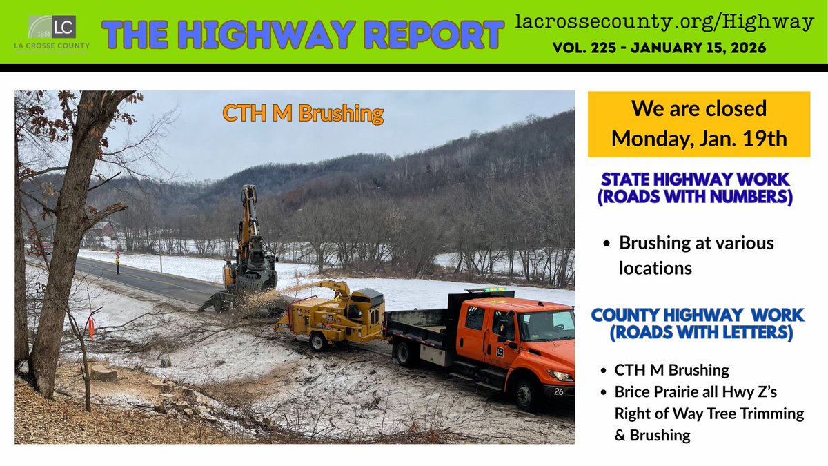 We are closed Monday.  More brushing ahead next week.