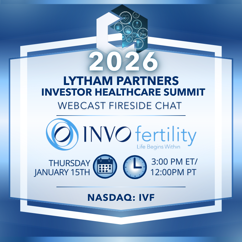 INVOFertility's tweet photo. $IVF is looking forward to participating in the Lytham Partners 2026 Investor Healthcare Summit at 3:00 PM ET today! 🗓️ 

Join our webcast fireside chat by registering here 🔗 https://t.co/VjFK0a6qqD

#INVOFertility #IVF https://t.co/z5T09GjLem