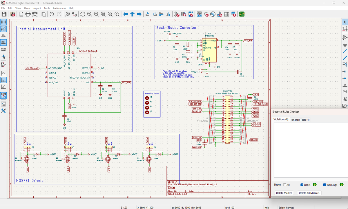 Flight controller PCB design complete. I decided to stick with the ...