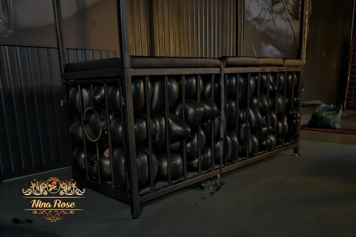 XNinaXRose's tweet photo. Vandaag kreeg ik de leuke vraag voor een creatieve unieke manier van bondage.

Ongeveer 100 opgeblazen ballonnen verdwenen samen met mijn slaaf in de kooi.

Elke beweging had gevolgen. Elke ademhaling voelde luider. De ruimte werd kleiner, de controle groter.

#bondage #femdom https://t.co/ICrGQilfyI