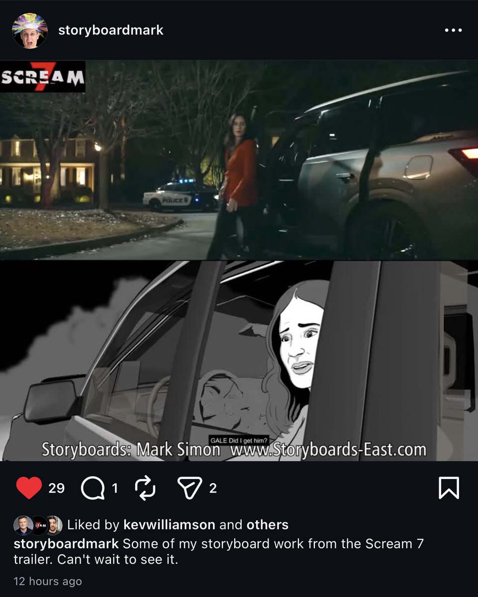 britneyvinyl's tweet image. 🚨 Potential SCREAM 7 spoiler: Storyboard artist Mark Simon shares an exclusive image of his work on SCREAM 7, featuring Gale Weathers and her trailer appearance.