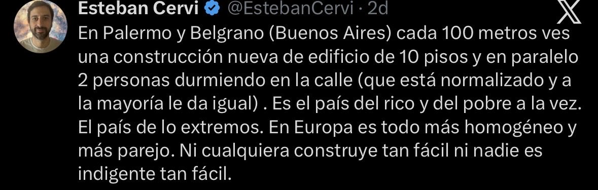 compara un barrio con un continente demostrando  que de todo el continente conoce solo un barrio de un país