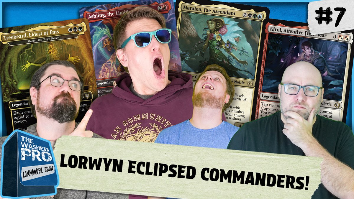 WashedProCS's tweet photo. Episode 7 with @covertgoblue is here! We got to play with Lorwyn Eclipsed cards early and they did not disappoint! 

Did Tree's or Faeries take it down? Were CGB's powers limitless or did BBD double the triggers and the fun?🔥

Watch the full episode here: https://t.co/lsPWwlgMaG https://t.co/VElx9ajeox