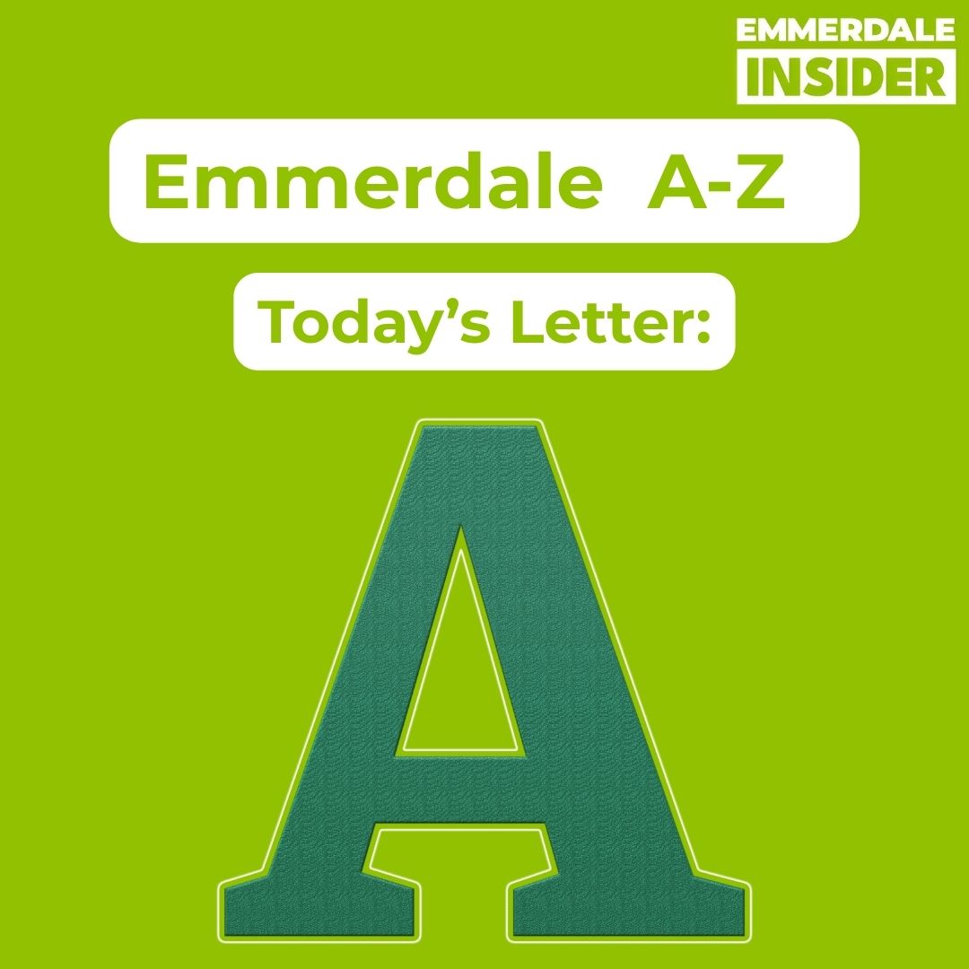 EmmerdaleInside's tweet photo. Alphabet Game 🎬 📺
Emmerdale characters A-Z

Today's letter is A 🔤

👉Comment below with the name of an Emmerdale character whose name begins with the letter A

👉One name per comment

Let's see how many we can get 👇 👇 https://t.co/W4W7LvvCBw