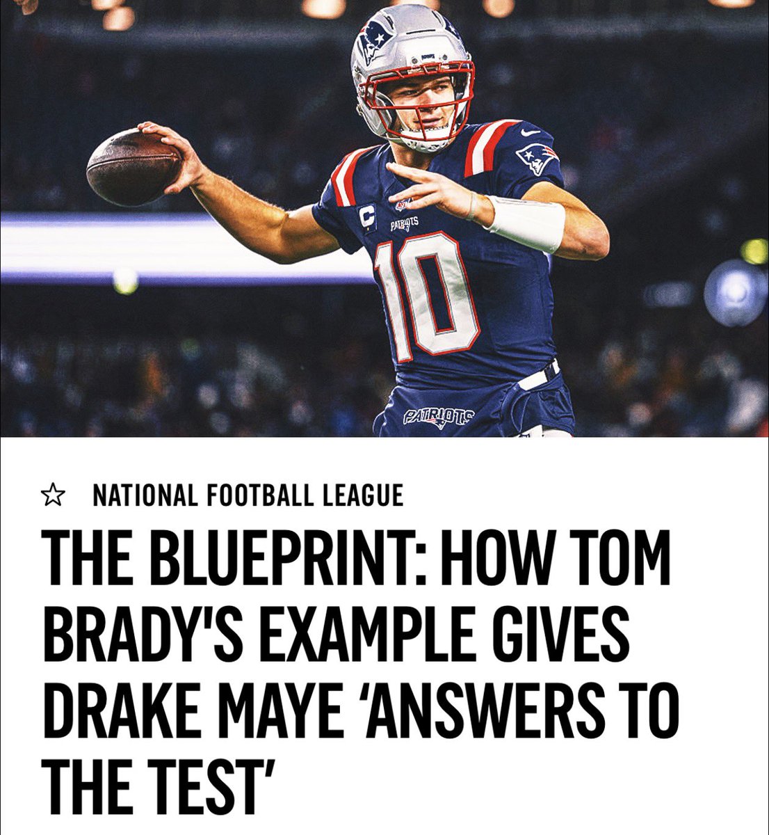 At the beginning of the year, Josh McDaniels threw on Tom Brady film as teach tape for Drake Maye.

And now?

With the “answers to the test,” Maye looks nothing like Brady, which was the point.
 
Info from McDaniels, <a href="/M_Cassel16/">Matt Cassel</a> &amp; <a href="/bhoyer7/">Brian Hoyer</a> for <a href="/NFLonFOX/">FOX Sports: NFL</a>

foxsports.com/stories/nfl/to…