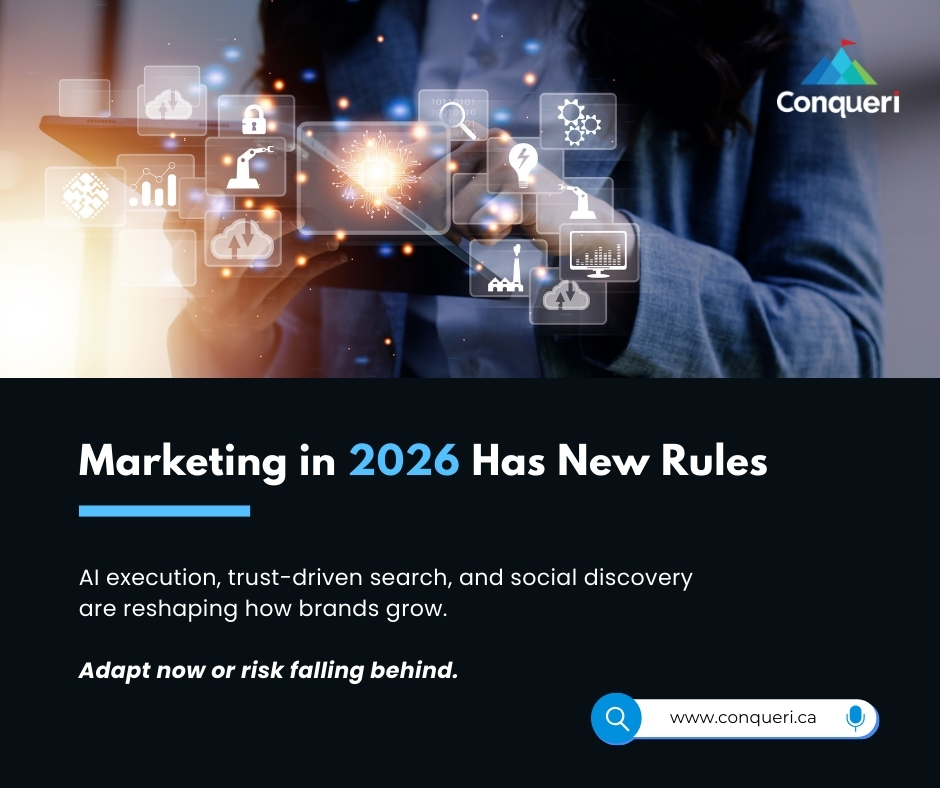 Conqueridigital's tweet photo. Marketing in 2026 is driven by intelligence, not volume.
AI now powers execution across channels.
Trust and relevance define search visibility.
Brands that adapt early will lead.
🌐https://t.co/17UxGxENgl
#aimarketing #marketing2026 #futureofmarketing
#aiagents #searchbehavior https://t.co/639DaNbjjO