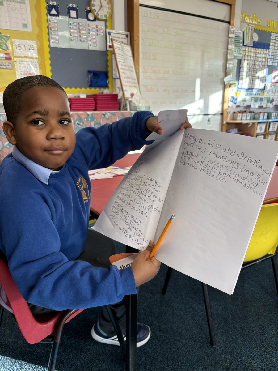 This boy has been working super hard on his tricky words! Well done, J! 👏