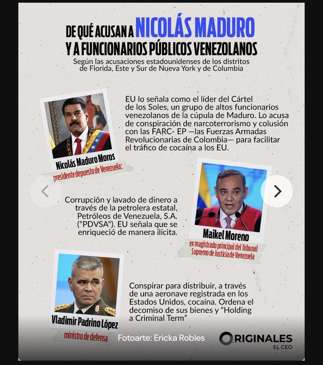 MarioMal's tweet image. 🚨 Decenas de documentos de inteligencia, acusaciones y filtraciones revisados por EL CEO revelan los vínculos de los cárteles mexicanos con la Venezuela de Nicolás Maduro, acusado por Estados Unidos de conspiración para traficar cocaína.

En diciembre de 2020, decenas de…