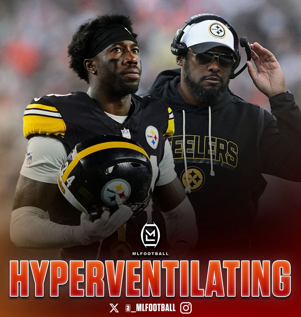 MLFootball's tweet image. HEARTBREAKING: Pittsburgh #Steelers star cornerback Joey Porter Jr. was nearly hyperventilating and emotional as head coach Mike Tomlin announced that he is stepping down.

Porter Jr. considers coach Tomlin family and the two were extremely close.

This is sad 🥲

(Via NY Times)