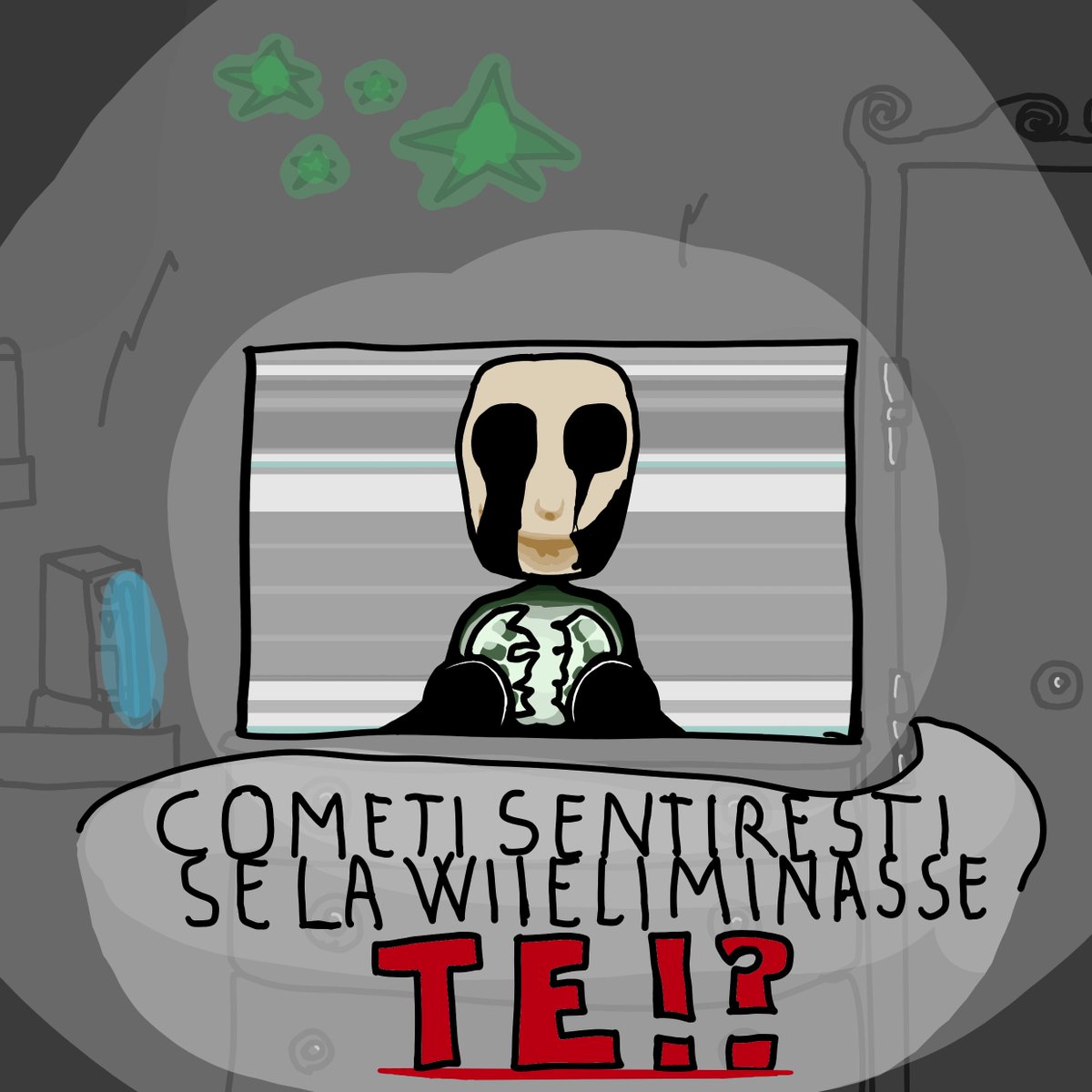 Midas_AR7's tweet photo. Fan-Art della Creepypasta "Wii Deleted You"

Oggi, ho voluto postare ancora una volta uno dei miei disegni, Questa  fan-art è della Creepypasta "Wii Deleted You", spero vi piaccia!

 App utilizzata: Krita https://t.co/xSQJUBhD6t