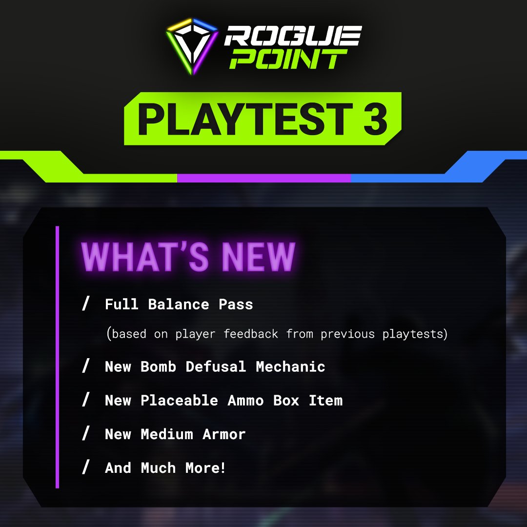 The Final Rogue Point Playtest begins tomorrow at 10am PST / 1pm EST / 6pm GMT! 💥

Here's a sneak peak of some of the changes you can expect from this Playtest!

Sign-up for the Playtest on Steam now: bit.ly/X-RoguePoint