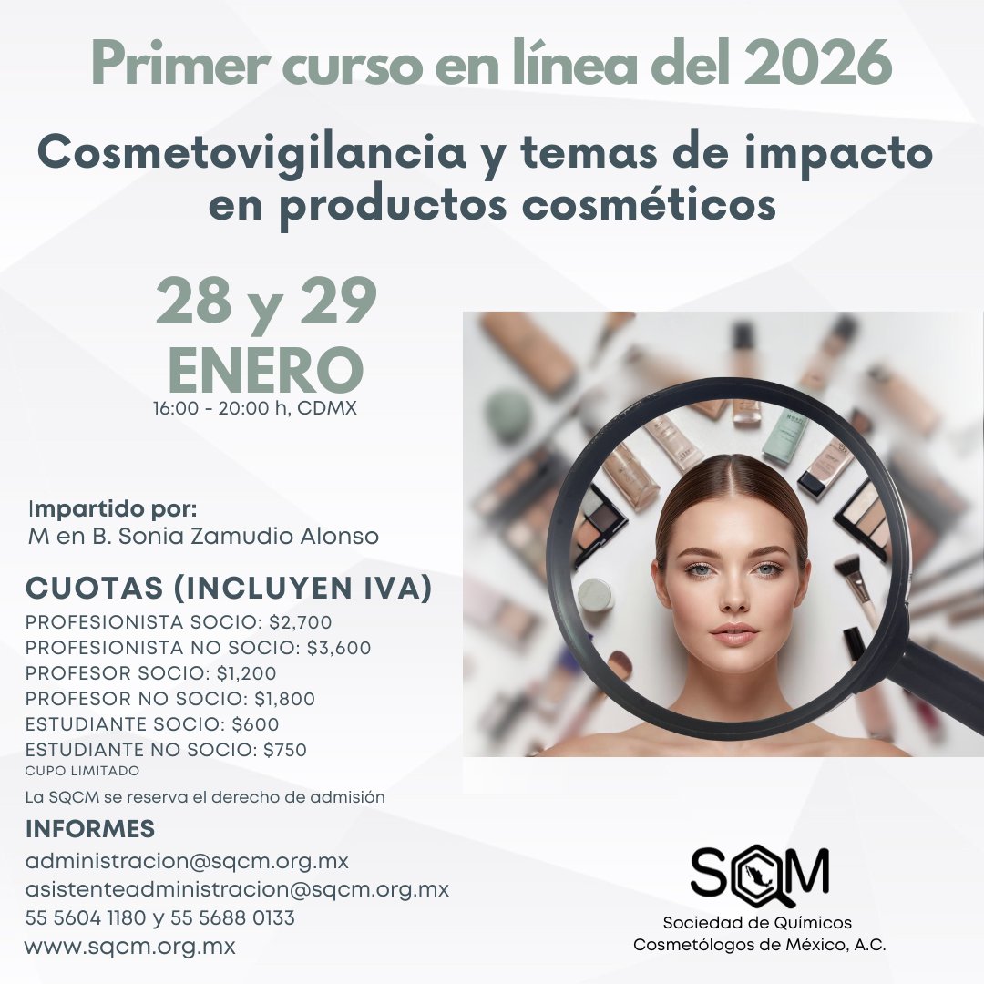 💡 ¿Sabes cómo resolver una alerta sanitaria? ⚠️ y ¿Qué tan graves pueden ser los incumplimientos de la legislación sanitaria?, inicia el año con el pie derecho y capacítate con nuestro👩🏽‍💻Primer Curso en Línea: Cosmetovigilancia y temas de impacto en productos cosméticos💄.👇👀