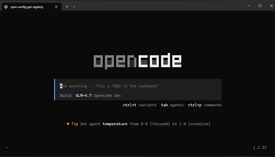 OpenCode Zen model picker