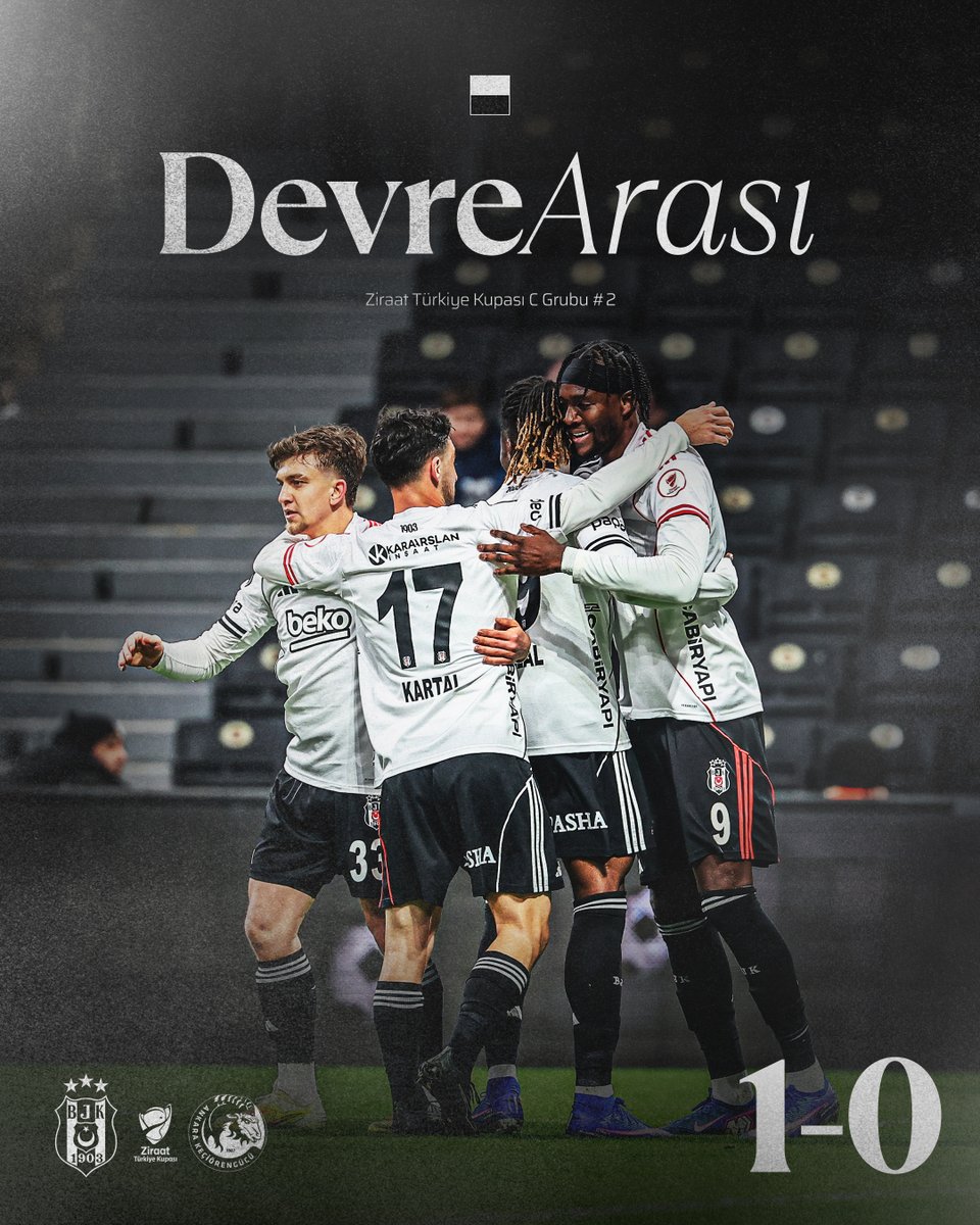 ⏸ İlk yarı sonunda 1-0 öndeyiz!

⬛⬜