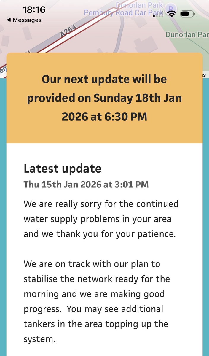 AndySturtivant's tweet photo. @sewateruk next update on Sunday evening? Really? 🤔 https://t.co/YXmpXuDuO5