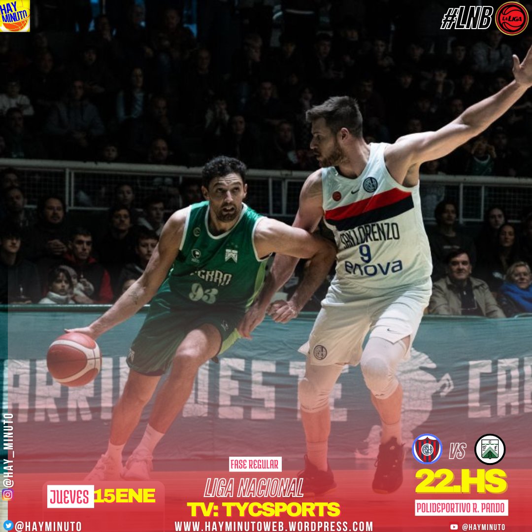 #LigaNacional 🏀
📍Fase Regular
📅 Jueves 15 enero 
🕗22.10hs
🏟️ Polideportivo Roberto Pando
📺 TyCSports 
🔜 <a href="/CASLABasquet/">CASLA Básquet</a> 18°(5-12) recibe al líder <a href="/ferrobasquetok/">Ferro Carril Oeste Basquet</a> 1° (12-3) con el regreso de Kevin Hernández 

👥 A. Chiti - <a href="/rsanchez_9/">Raúl Sánchez</a> 
N. D'anna

#LNB 🇦🇷