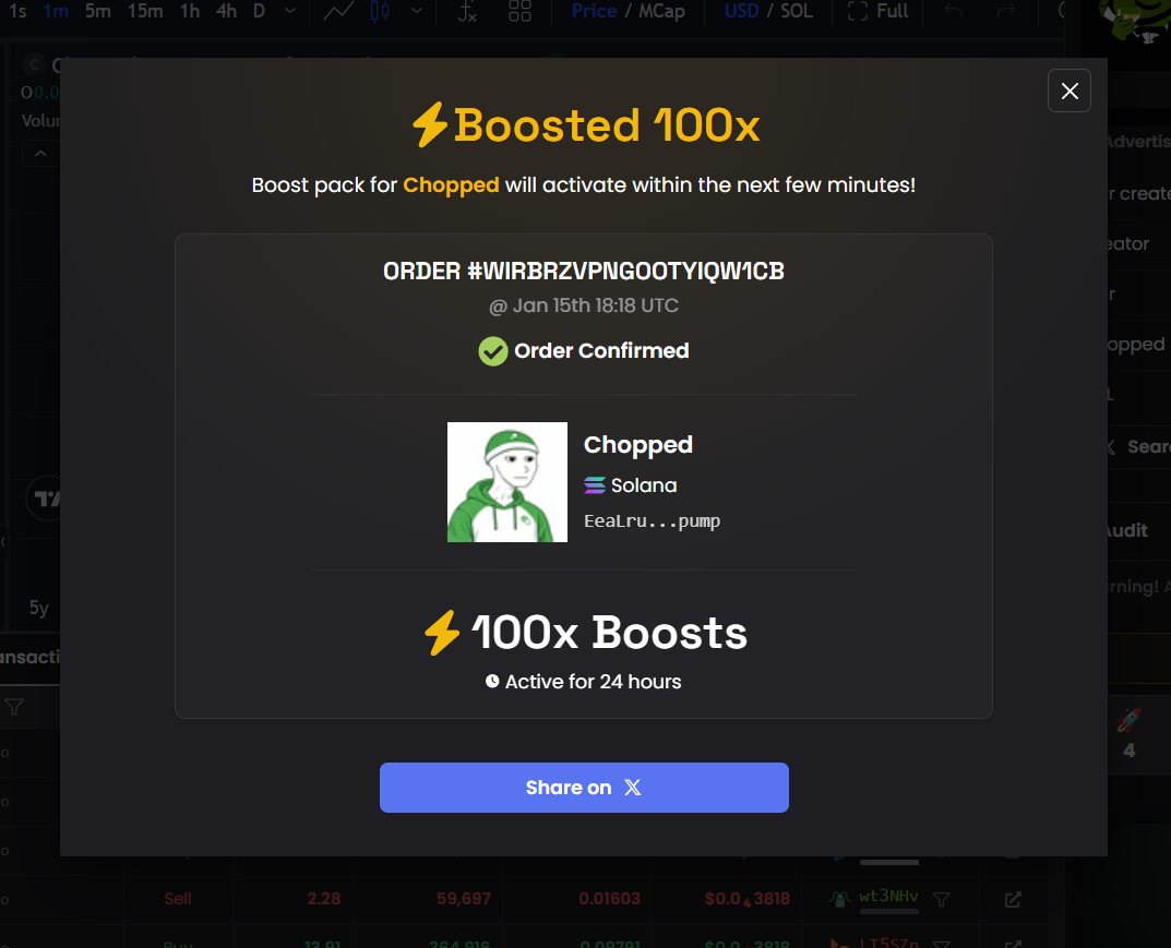 Humanevolvd's tweet photo. $Chopped 
100x boost added for the choppleganger 
EeaLru1fCNjjeMnkRxyRPRevYqNba7krCzdFeGTPpump https://t.co/larbVR1AuH