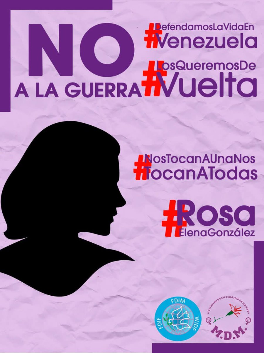 #RosaElenaGonzález, asesinada.
Exigimos verdad, justicia y responsabilidades.
No aceptamos el silencio ni la impunidad cuando las mujeres pagan con su vida la violencia política y social.
Seguimos denunciando

#RosaElenaGonzález #Asesinada #JusticiaParaLasMujeres #Venezuela #MDM