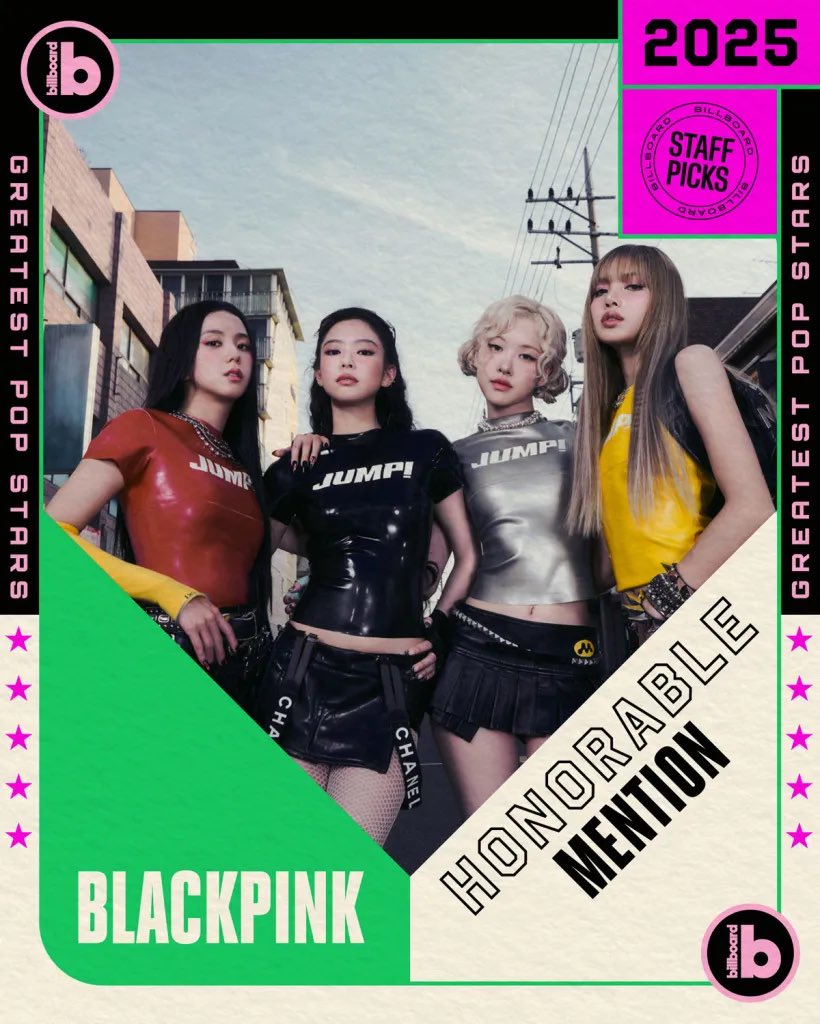 blinksunitedtwt's tweet image. .@BLACKPINK for Billboard’s 2025 Greatest Pop Stars: Honorable Mentions

“The BLACKPINK mothership touched down again in 2025, leading to the release of the Hot 100 top 30 hit “Jump” and another successful stadium tour.

— Even with the collective individual achievements, it’s…