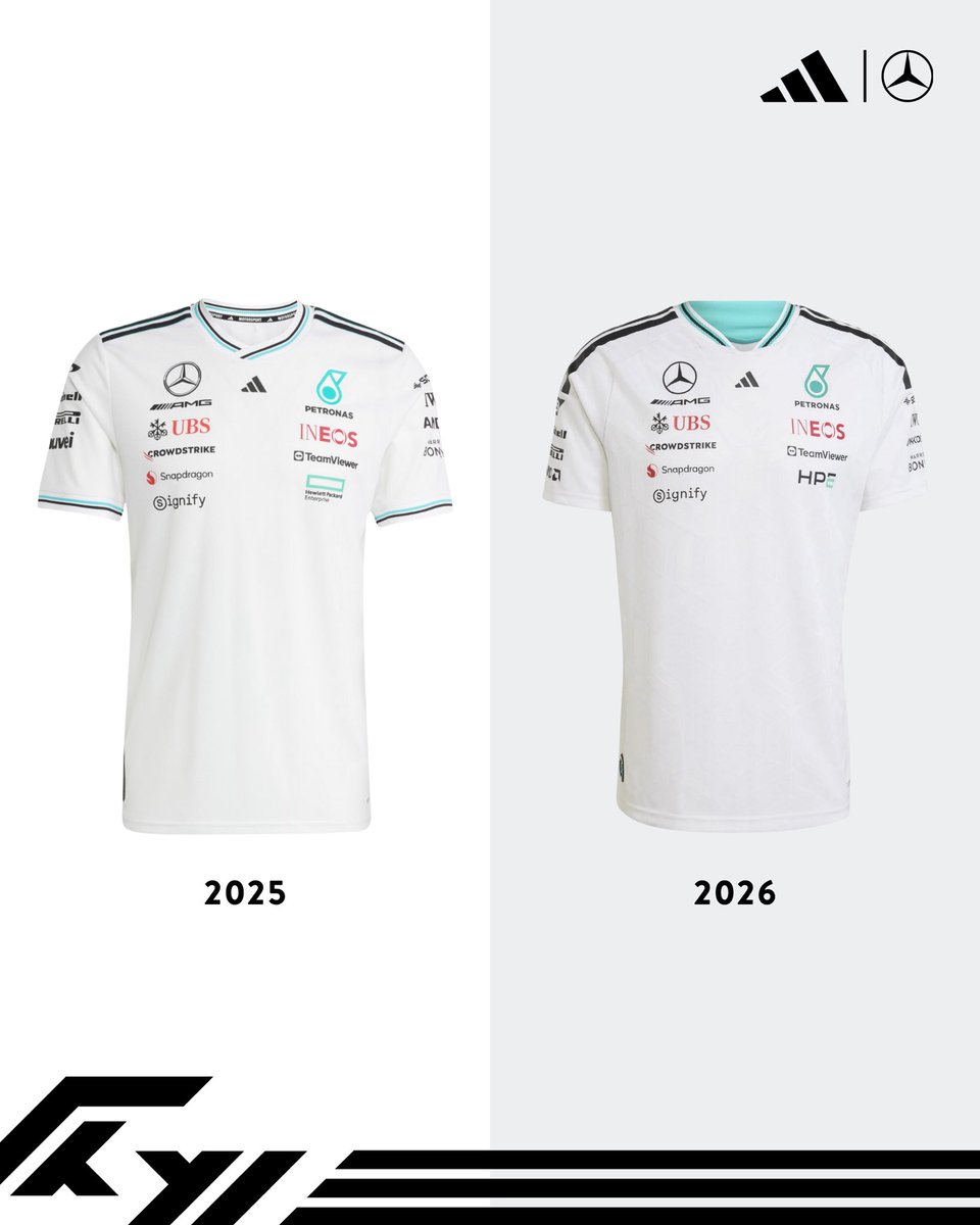 FormulaXtreme's tweet photo. La evolución se nota en los detalles.

📈 De la Authentic 2025 a la Authentic 2026, Mercedes refina su diseño: texturas más profundas, cuello renovado y una silueta que grita Fórmula 1 moderna.

🏎️ Disponibles en https://t.co/sCzLLFBDt1

#F1 https://t.co/ZwuMsJLdlj